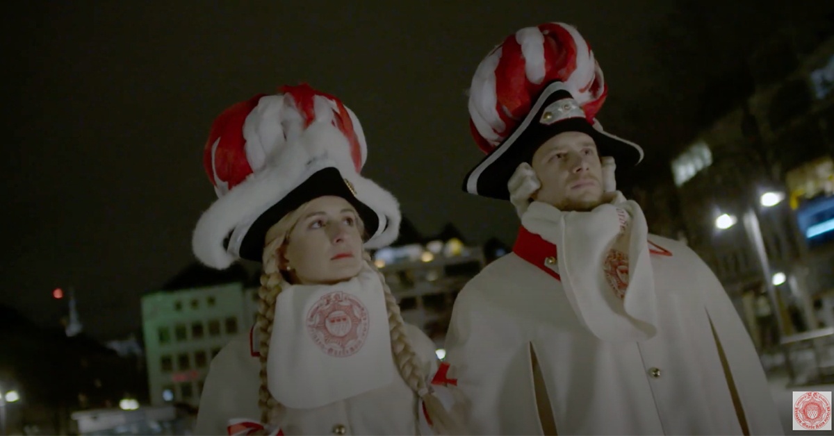 2 Stück Gummienten Garde-Tanzpaar ROT  aus dem Kölner Karneval