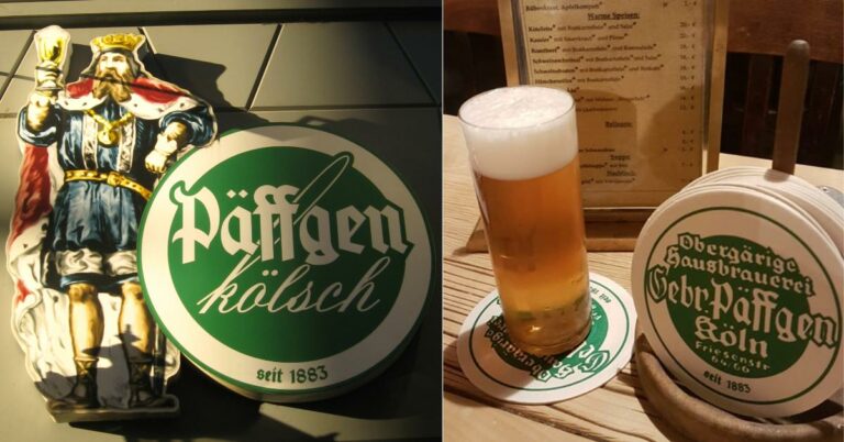 Päffgen Kölsch Fass und Glas in Kölner Brauerei