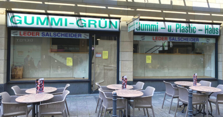 Gummi Grün am Kölner Neumarkt