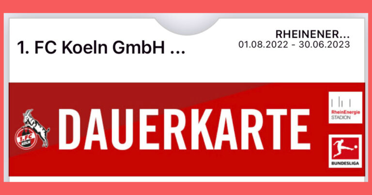 1. FC Köln Ticket als Fahrausweis